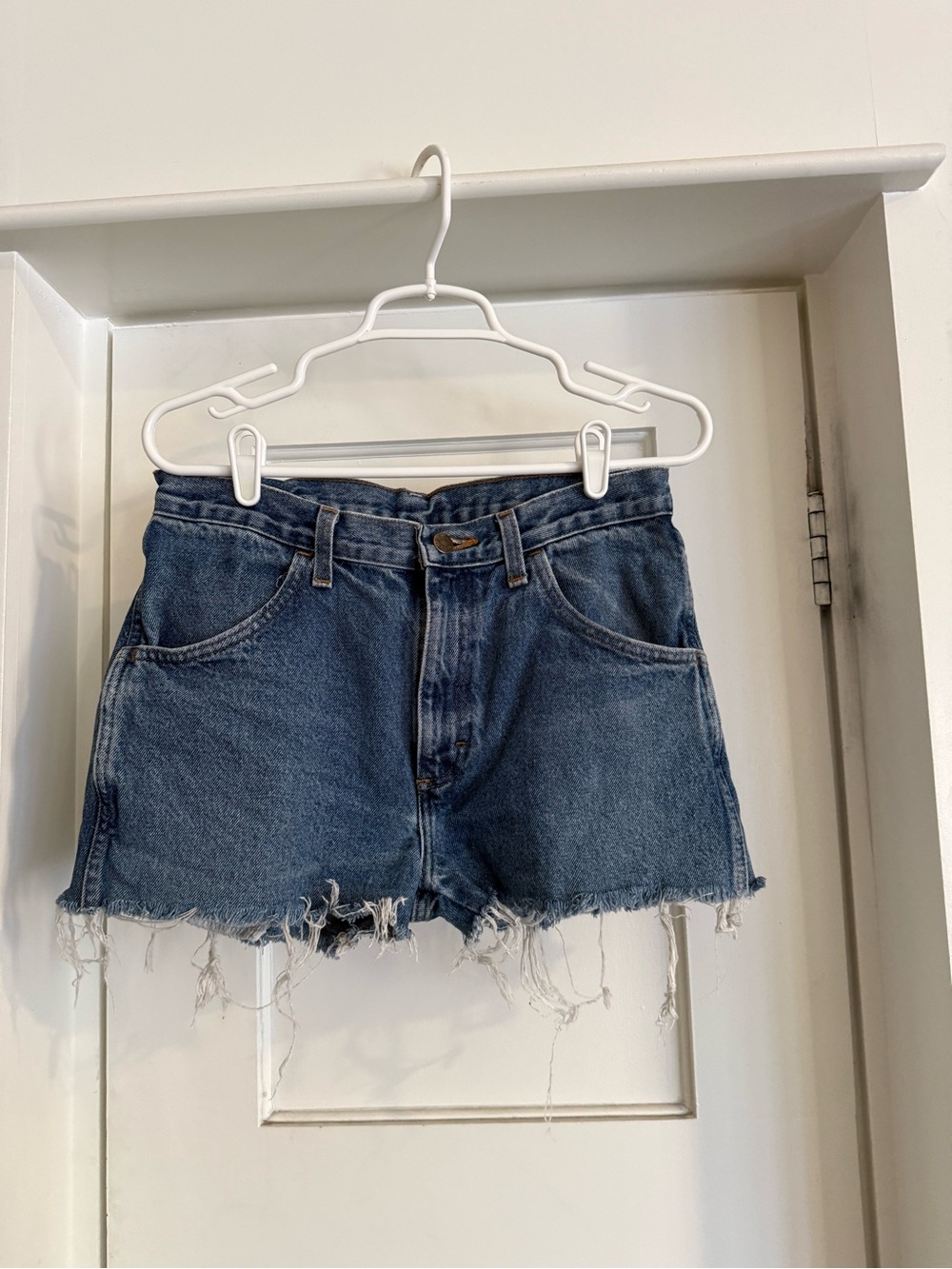 Distressed Denim Shorts - Blue